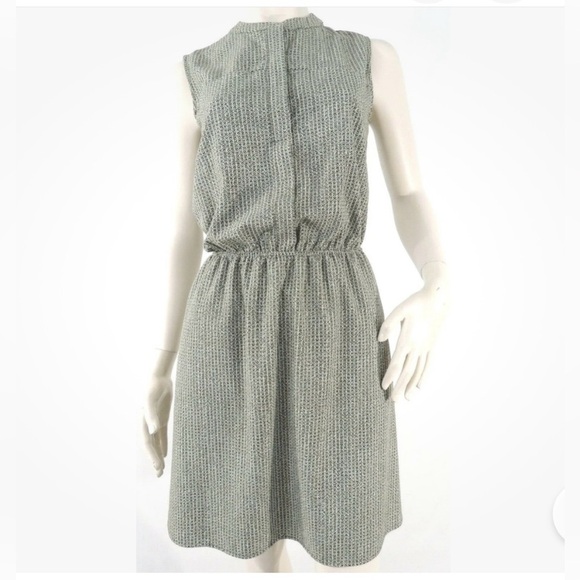 MERONA Chinese Collared Chevron Olive Green Dress - Picture 1 of 9